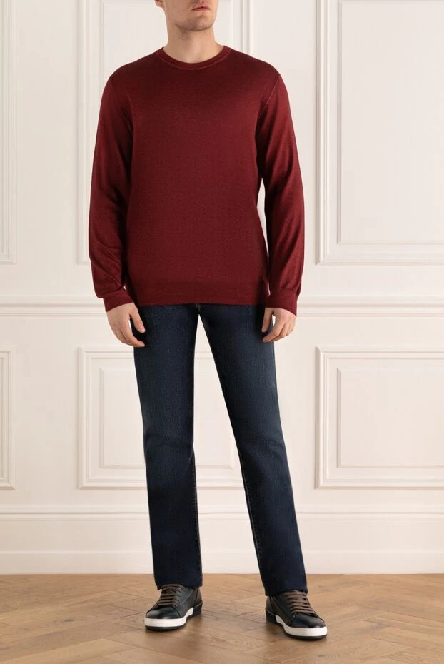 Zilli man cashmere and silk jumper burgundy for men купить с ценами и фото 164942 - photo 2