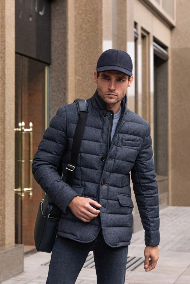 Zilli джемпер синий с фактурной вязкой мужской 164976 - фото 2