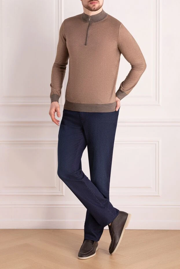 Zilli man troyer cashmere and silk brown for men купить с ценами и фото 164977 - photo 2