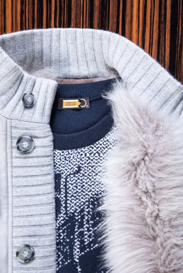 Джемпер кашемировый черный со светлым узором мужской - фото 2