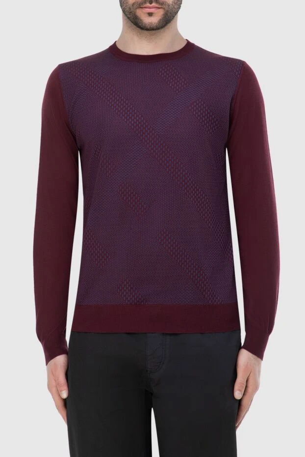 Zilli man cashmere and silk jumper burgundy for men купить с ценами и фото 164996 - photo 2