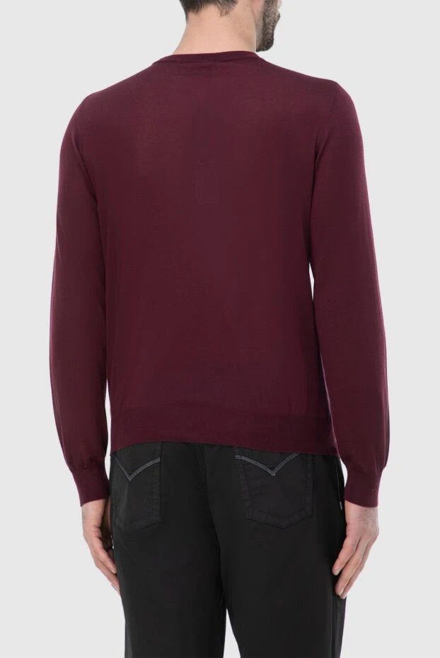 Zilli джемпер бордовый с контрастным узором мужской 164996 - фото 3