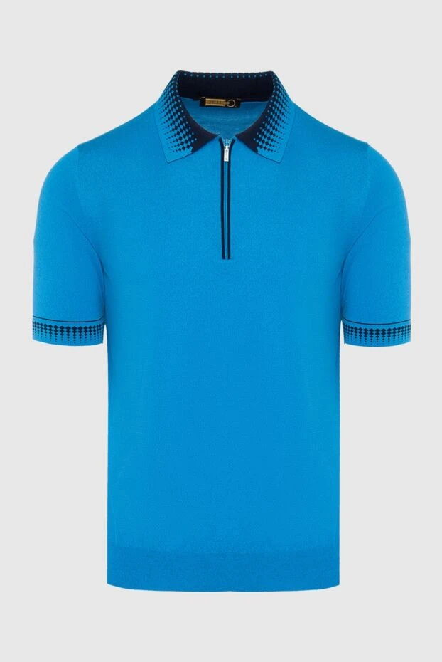 Zilli man cotton and silk polo blue for men купить с ценами и фото 165003 - photo 1