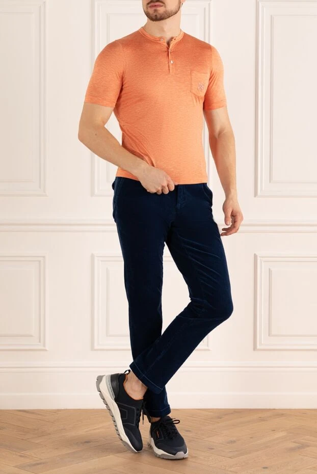 Zilli man silk polo orange for men купить с ценами и фото 165012 - photo 2