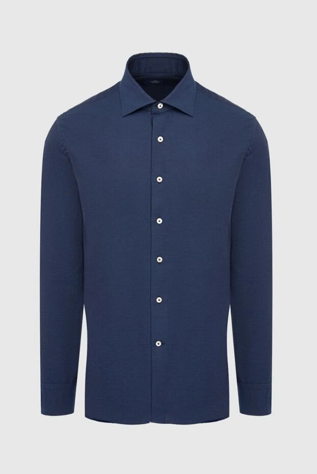 Alessandro Gherardi man men's blue cotton and cashmere shirt купить с ценами и фото 165025 - photo 1