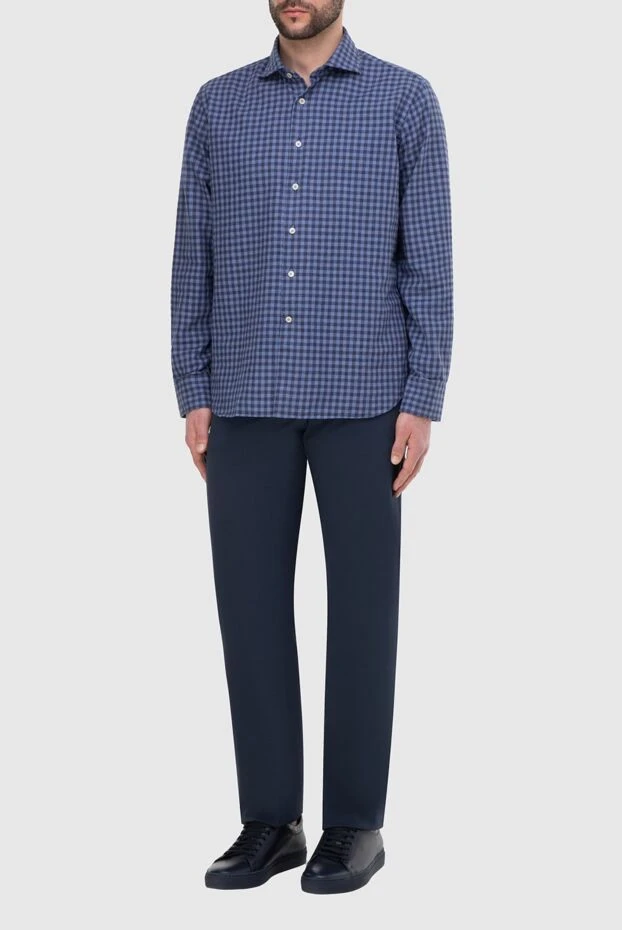 Alessandro Gherardi man blue cotton shirt for men купить с ценами и фото 165026 - photo 2