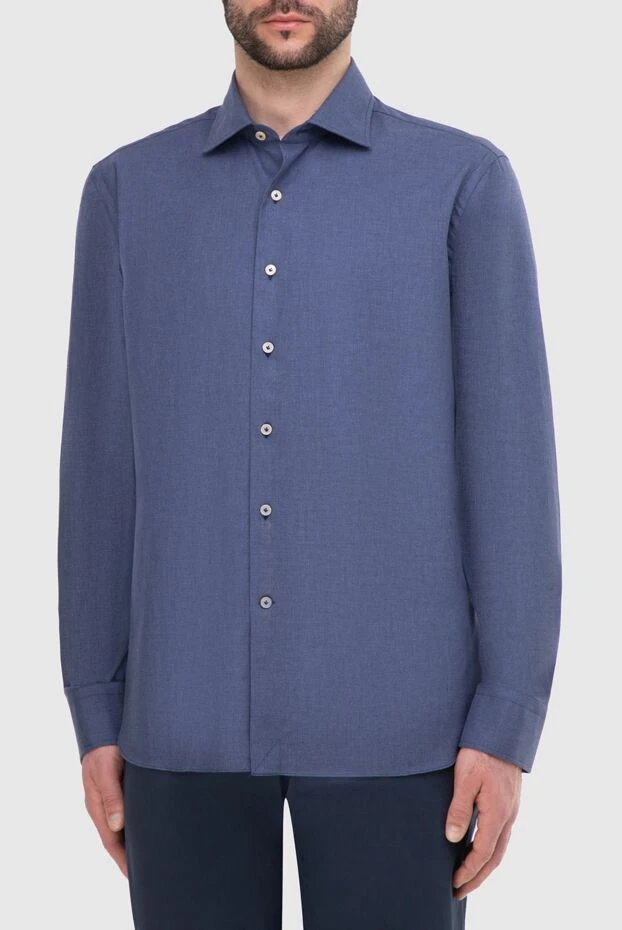 Alessandro Gherardi classic men's blue shirt with fine texture 165029 - photo 3