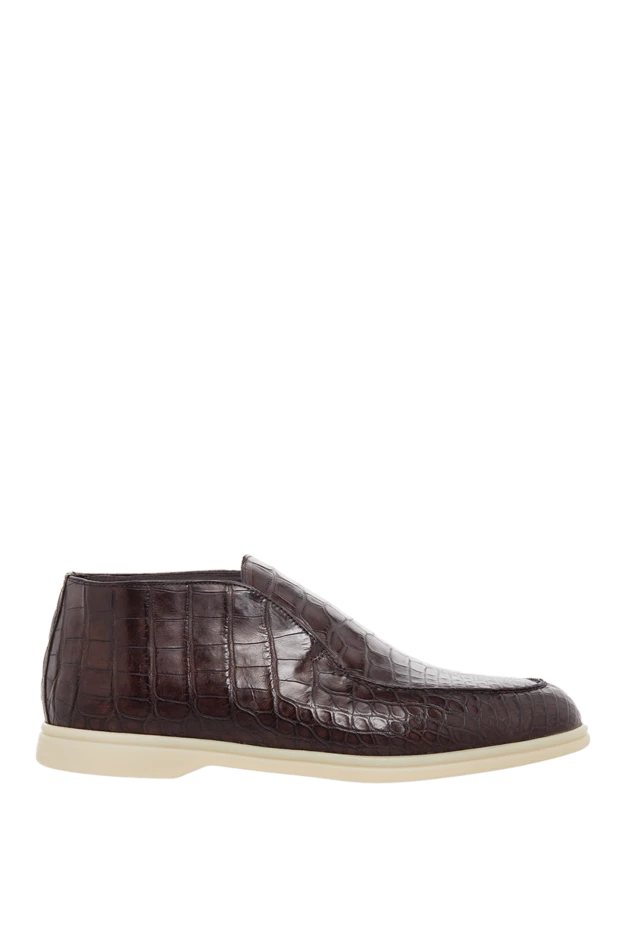 Cesare di Napoli man brown crocodile leather loafers for men купить с ценами и фото 165067 - photo 1