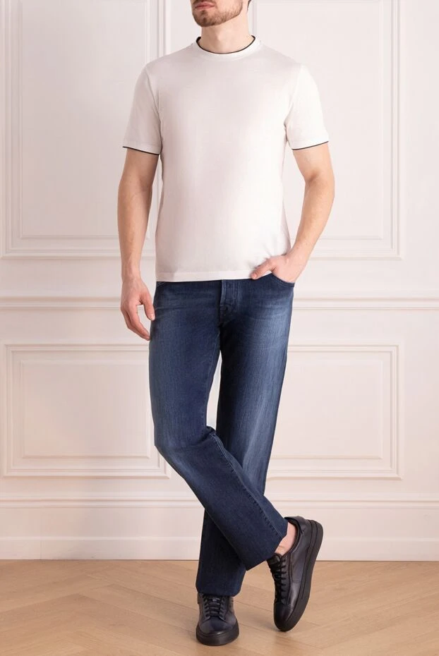 Jacob Cohen man cotton and elastane blue jeans for men купить с ценами и фото 165091 - photo 2