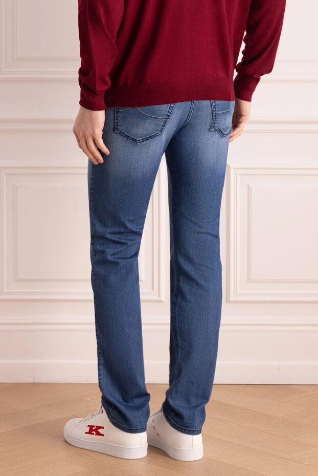 Jacob Cohen мужские джинсы из премиального денима с деликатными потертостями 165107 - фото 3