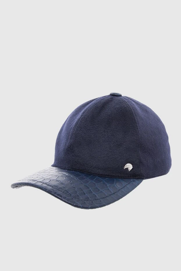 Stefano Ricci кепка из кашемира и кожи крокодила коричневая мужская 165133 - фото 3