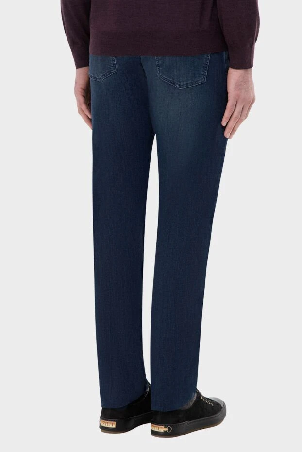 Stefano Ricci джинсы темно синие зауженные с эффектом винтажной стирки
 165146 - фото 3