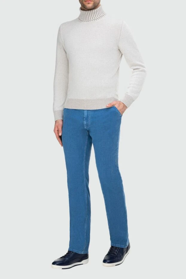 Stefano Ricci ерлерге арналған көк зығыр және мақта джинсы 165153 - фото 2