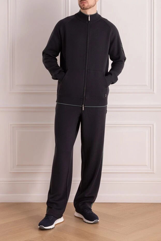 Stefano Ricci жүн, жібек және қолтырауын терісінен тігілген ерлер спорттық костюмі, сұр түсті 165161 - фото 3