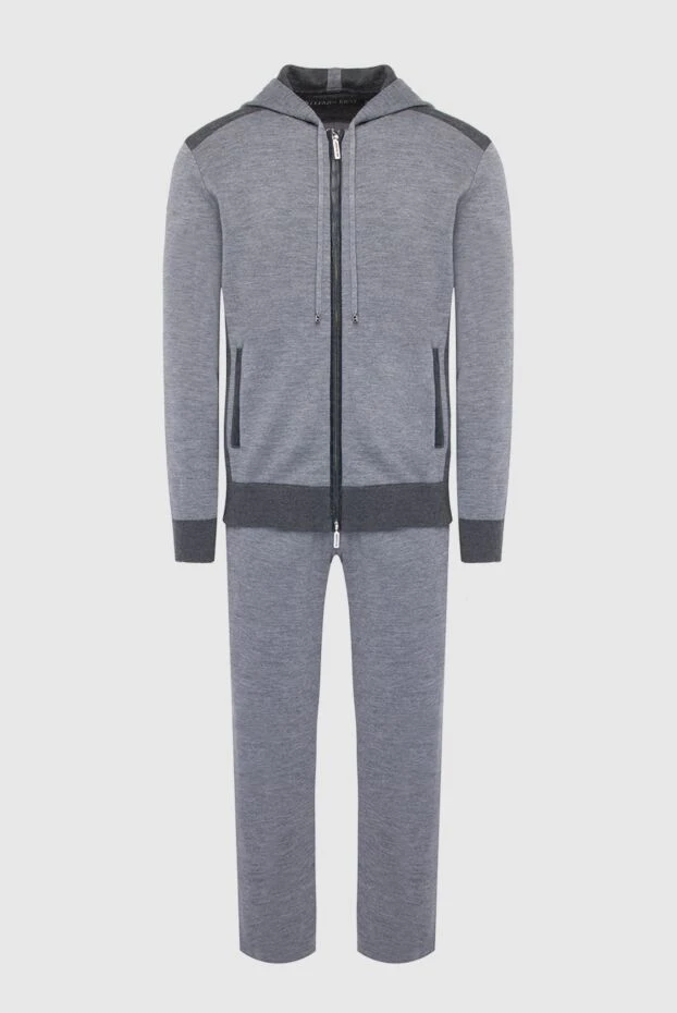 Men's sports suit made of cashmere and crocodile leather gray - photo 1