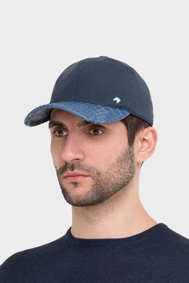 Stefano Ricci мақта, жібек және қолтырауын терісінен жасалған бургундия ерлер қалпақ 165166 - фото 2