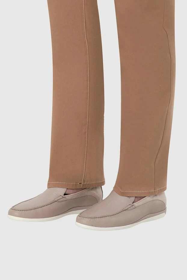 Stefano Ricci ерлерге арналған бежевый былғары лоферлері 165171 - фото 2