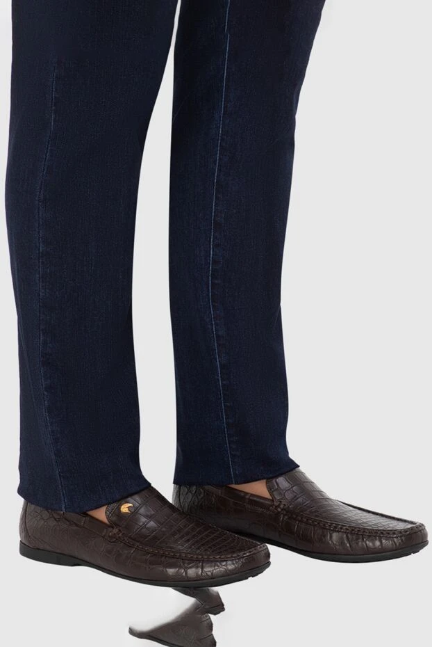 Stefano Ricci ерлерге арналған қоңыр қолтырауын былғары лоферлері 165174 - фото 2