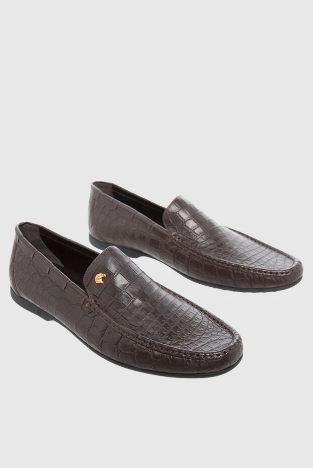 Stefano Ricci ерлерге арналған қоңыр қолтырауын былғары лоферлері 165174 - фото 3