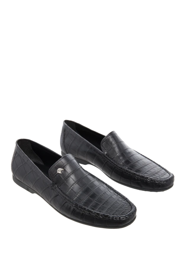 Stefano Ricci икемді табаны бар қара түсті шынайы крокодил терісінен жасалған лоферлер 165175 - фото 3