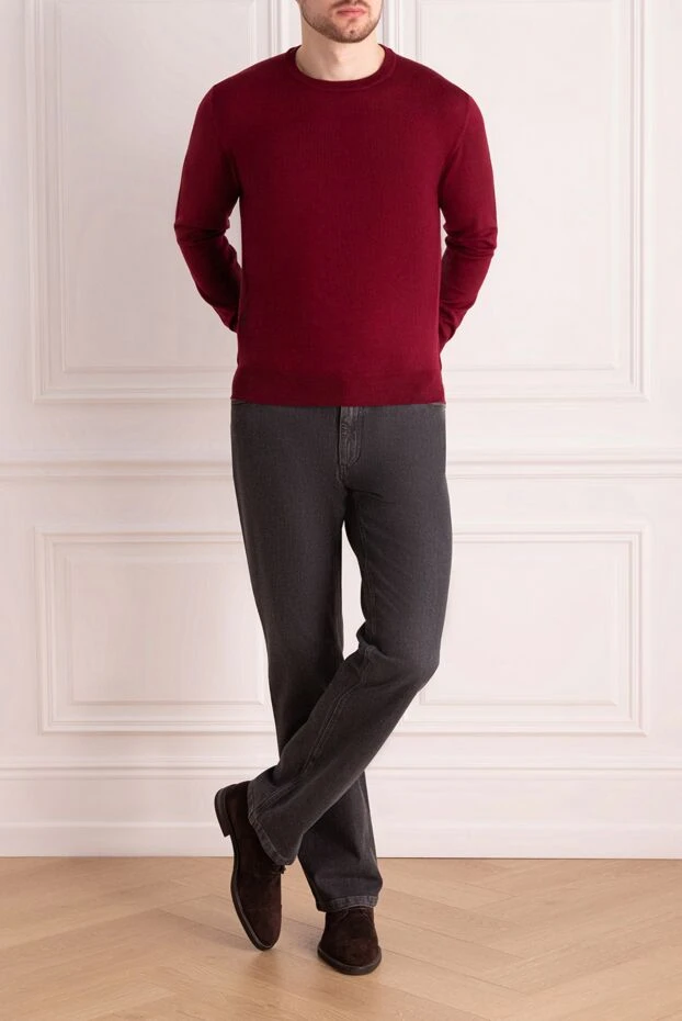 Dalmine man wool jumper burgundy for men купить с ценами и фото 165187 - photo 2