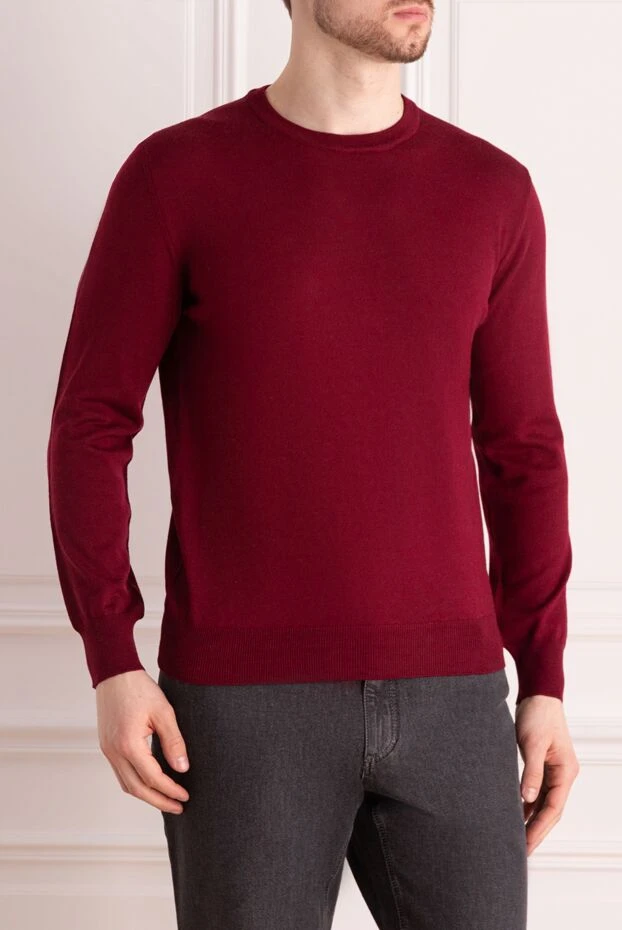 Dalmine джемпер из шерсти насыщенного бордового оттенка с круглым вырезом
 165187 - фото 3