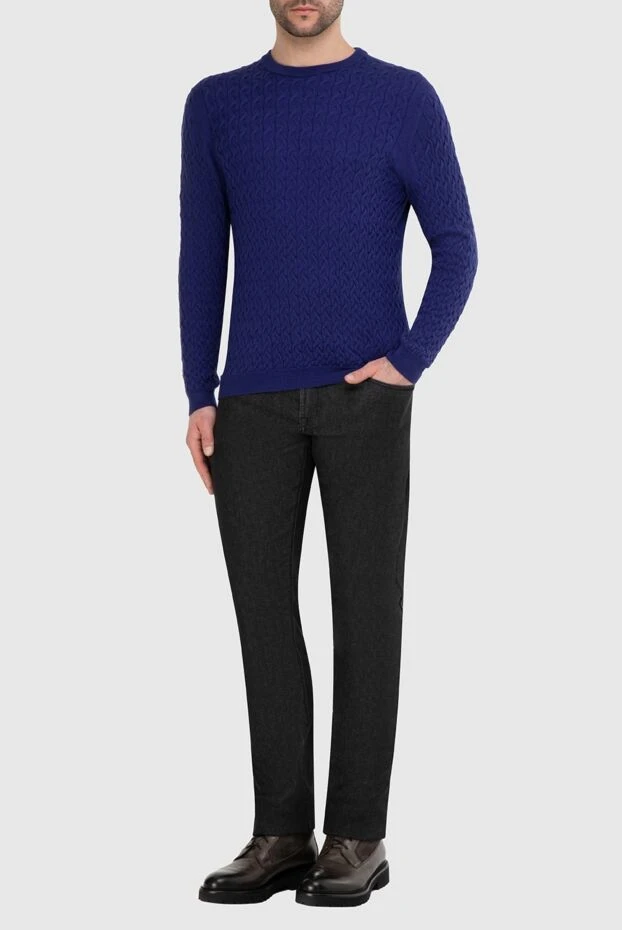 Dalmine man wool, silk and cashmere jumper blue for men купить с ценами и фото 165212 - photo 2