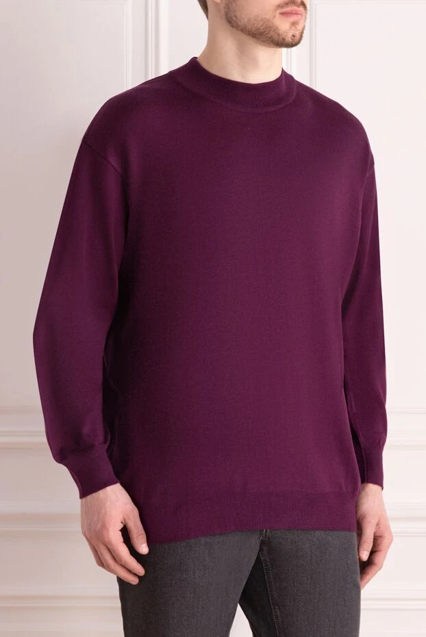 Cesare di Napoli man jumper with high neck, wool, gray for men 141425 - photo 3