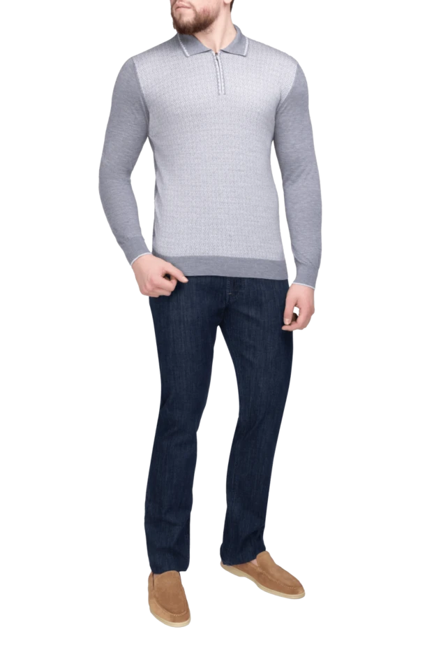 Dalmine man wool long sleeve polo gray for men купить с ценами и фото 165240 - photo 2