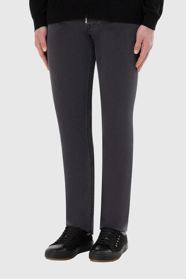 Stefano Ricci тері жамылғысы бар графитті конус тәрізді джинсы 165259 - фото 2