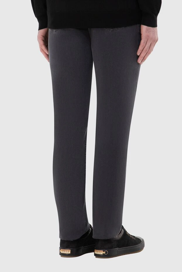 Stefano Ricci джинсы графитовые зауженные с кожаным патчем
 165259 - фото 3