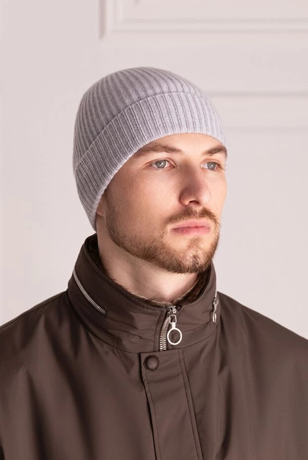 Malo man gray cashmere hat for men купить с ценами и фото 165272 - photo 2