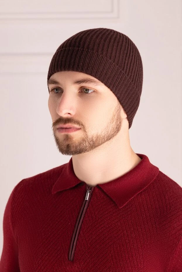 Malo man brown cashmere hat for men купить с ценами и фото 165277 - photo 2