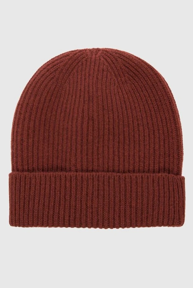 Malo тёплая вязаная мужская шапка из кашемира насыщенного кирпичного оттенка
 165278 - фото 3
