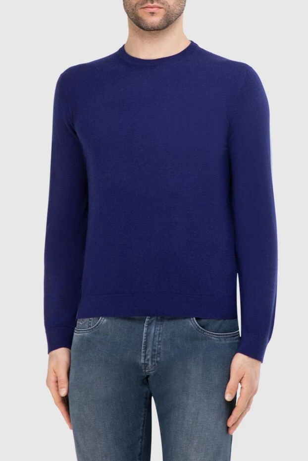 Malo тонкий кашемировый джемпер тёмно-синего цвета для мужчин
 165304 - фото 3