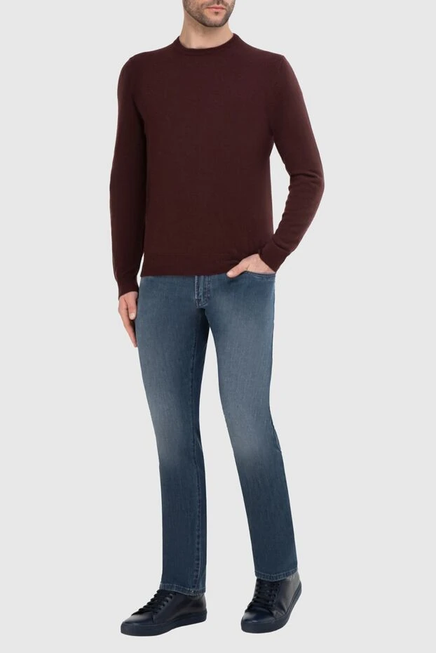 Malo man cashmere jumper burgundy for men купить с ценами и фото 165306 - photo 2