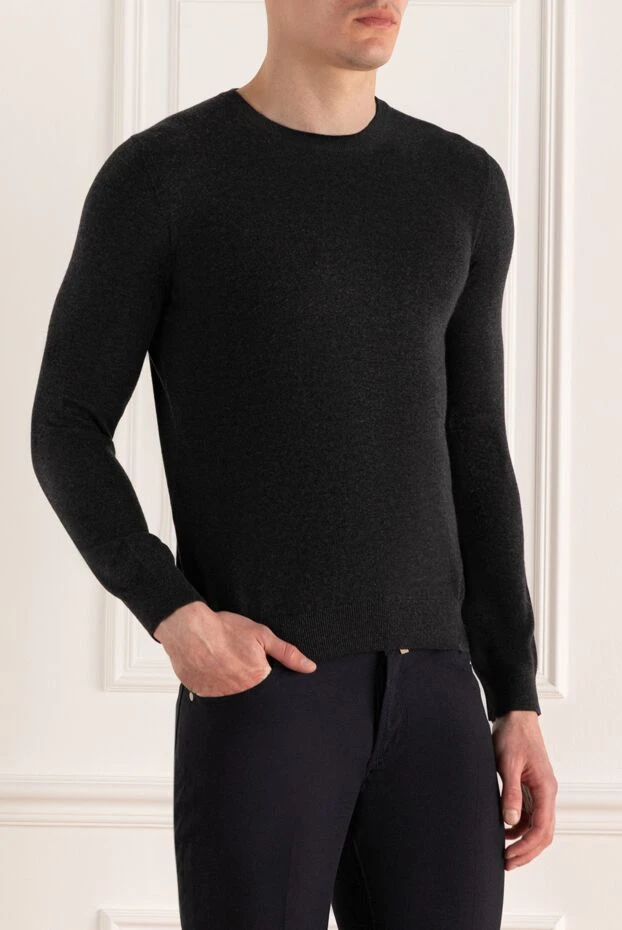 Malo джемпер мужской премиального качества из кашемира в тёмном цвете

 165307 - фото 3