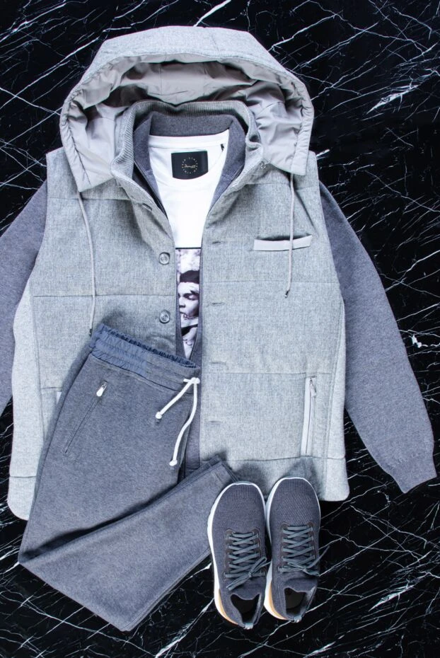 Cardigan for men from cashmere gray - photo 2