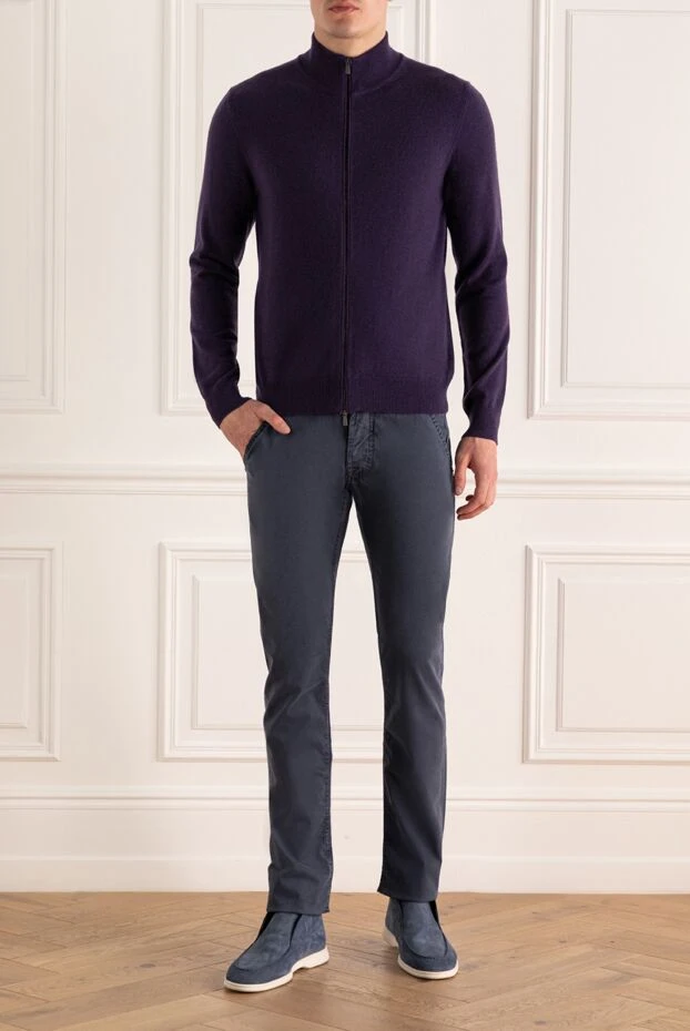 Malo man men's cashmere cardigan purple купить с ценами и фото 165329 - photo 2