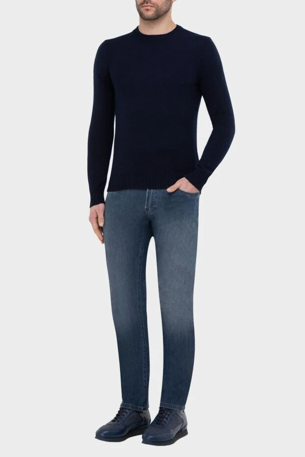 Gran Sasso man wool jumper blue for men купить с ценами и фото 165358 - photo 2