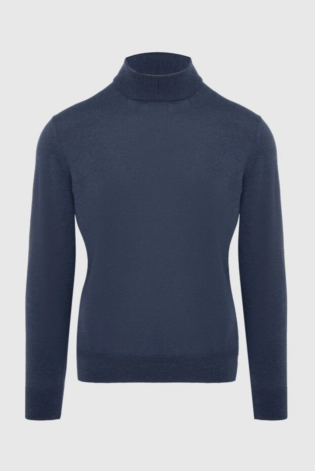 Gran Sasso man men's jumper with a high stand-up collar made of wool, blue купить с ценами и фото 165375 - photo 1