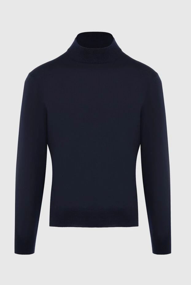 Gran Sasso man men's jumper with a high stand-up collar made of wool, blue купить с ценами и фото 165376 - photo 1