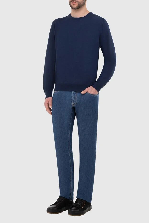 Gran Sasso man wool jumper blue for men купить с ценами и фото 165393 - photo 2