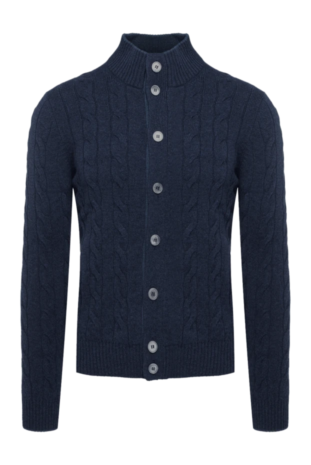 Gran Sasso man men's cardigan made of wool, cashmere and viscose blue купить с ценами и фото 165410 - photo 1