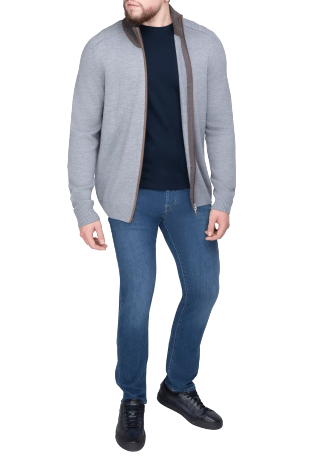 Gran Sasso man men's gray wool cardigan купить с ценами и фото 165427 - photo 2