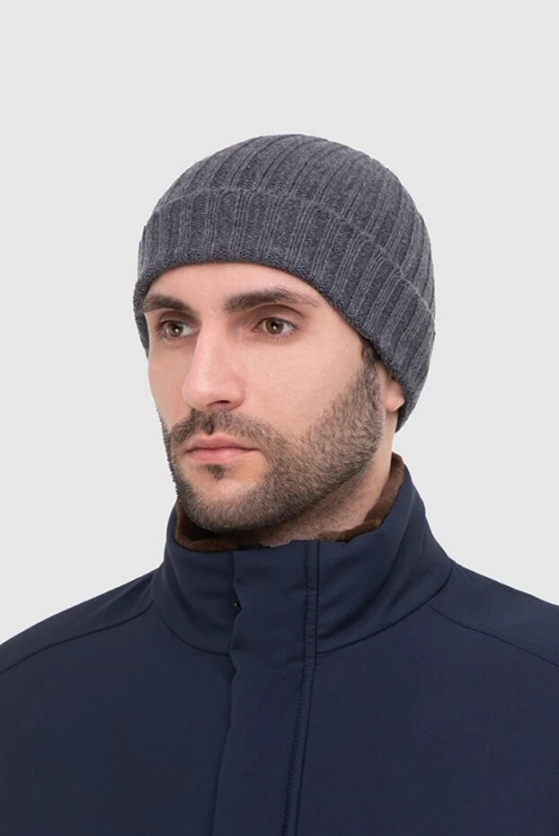 Gran Sasso man gray cashmere hat for men купить с ценами и фото 165438 - photo 2