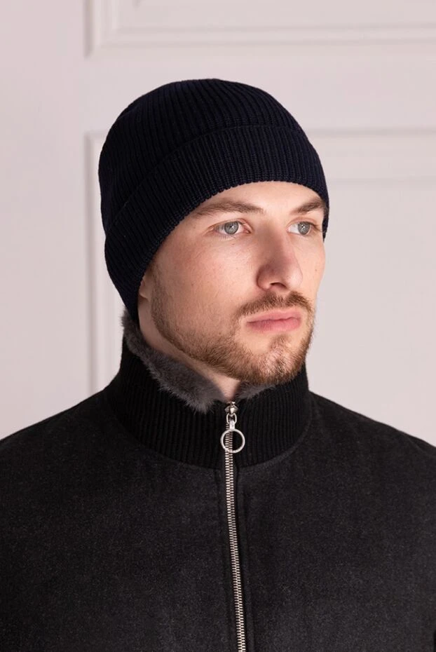 Gran Sasso man blue wool hat for men купить с ценами и фото 165441 - photo 2