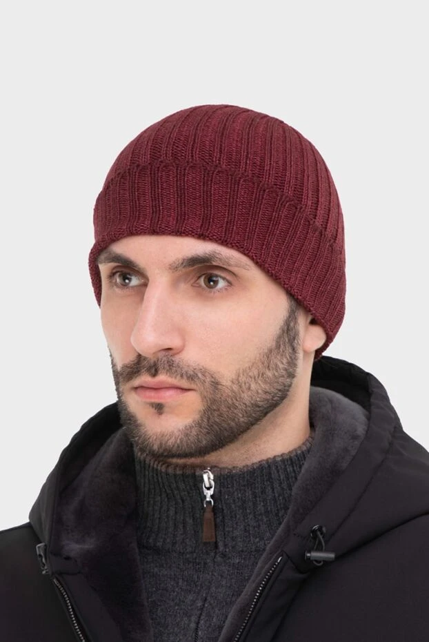 Gran Sasso man wool hat burgundy for men купить с ценами и фото 165444 - photo 2