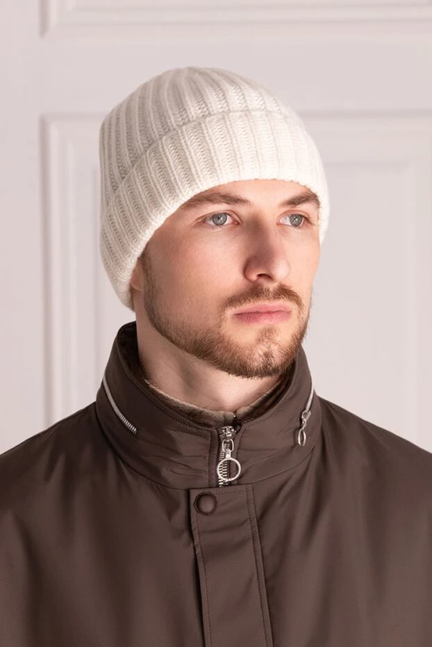 Gran Sasso man white cashmere hat for men купить с ценами и фото 165445 - photo 2