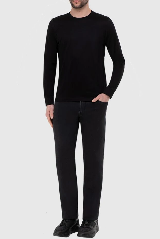 Gran Sasso man long sleeve cotton black for men купить с ценами и фото 165449 - photo 2